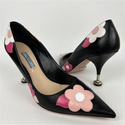 prada flower shoes|Prada runway pointed toe pump.